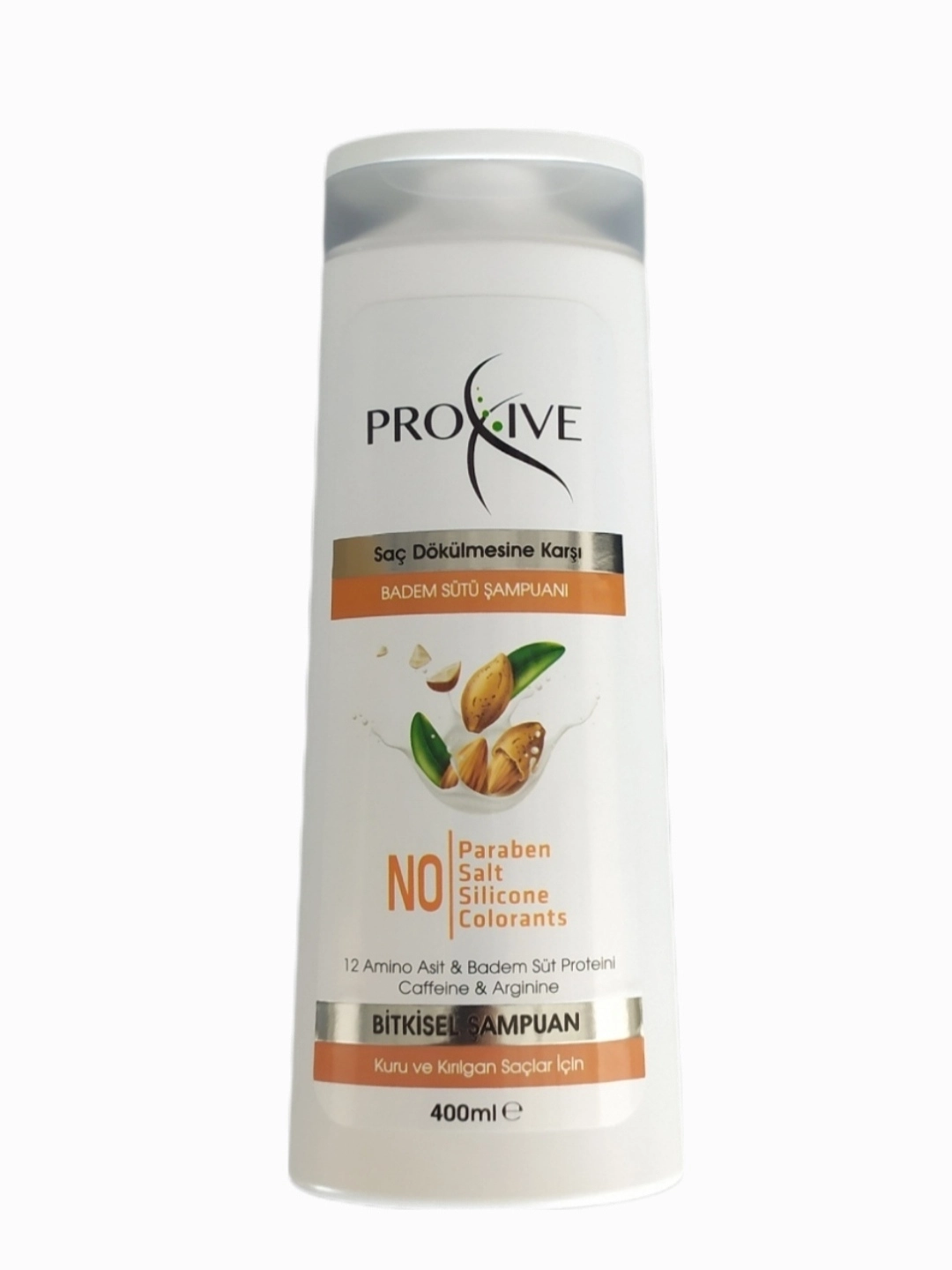 Proxive Çabuk Kırılan Cansız Saçlar için Onarıcı Dökülme Önleyici Badem Sütü Şampuanı 400 ml