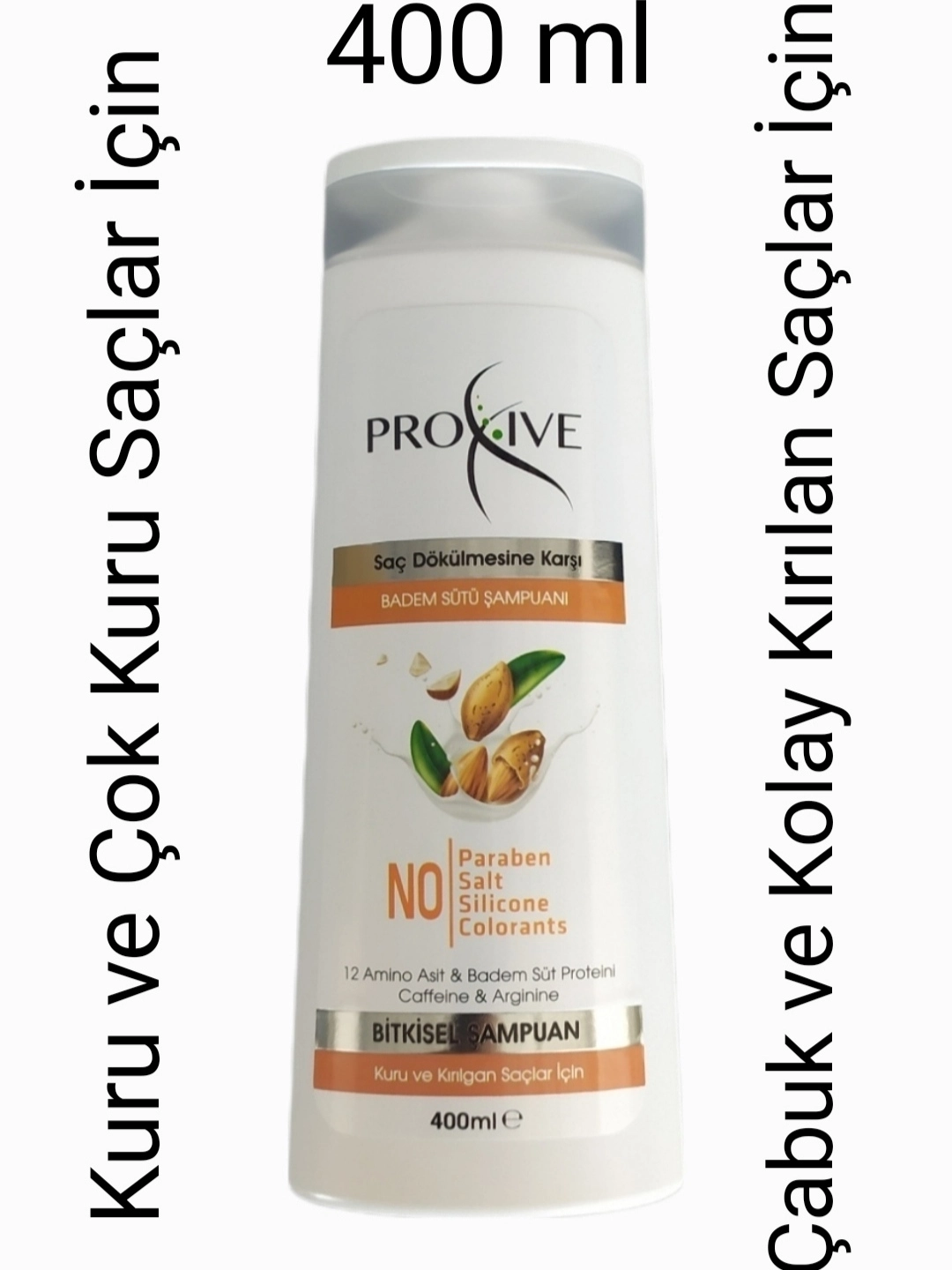 Proxive Çabuk Kırılan Cansız Saçlar için Onarıcı Dökülme Önleyici Badem Sütü Şampuanı 400 ml
