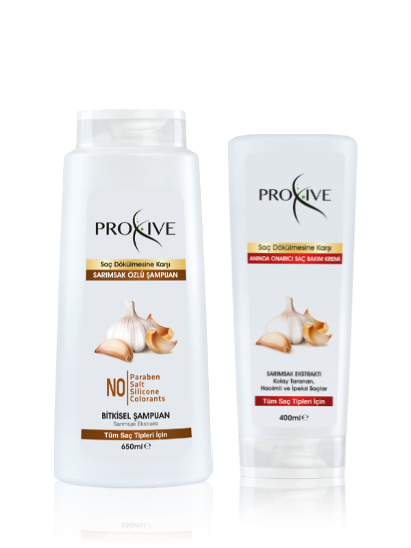 Proxive Dökülme Önleyici Sarımsak Özlü Şampuan + Anında Onarıcı Saç Kremi
