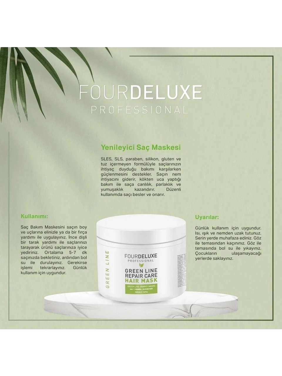 FOURDELUXE Green Line saç maskesi 