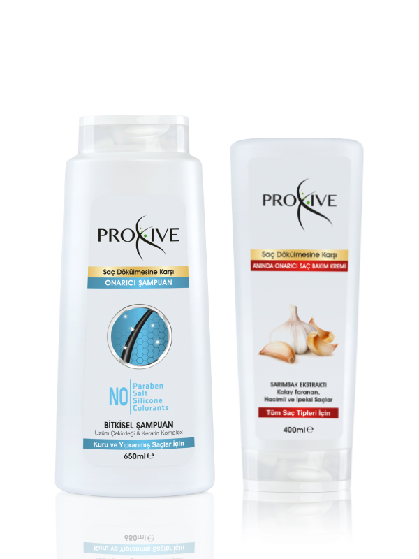 Proxive Onarıcı Keratin Şampuan + Anında Onarıcı Saç Kremi