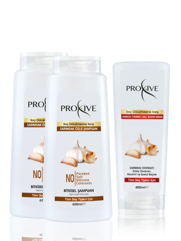 Proxive Dökülme Karşıtı Sarımsak Şampuanı + Anında Onarıcı Saç Kremi