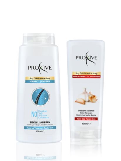 Proxive Onarıcı Keratin Şampuan 650 ml + Anında Onarıcı Saç Kremi 400 ml