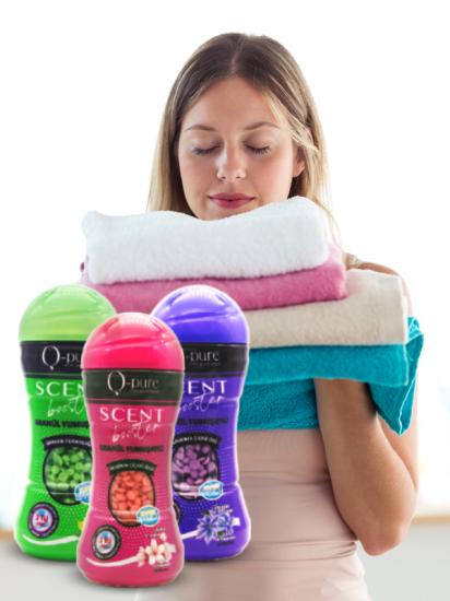 Q-Pure Organik Granül Çamaşır Yumuşatıcı & Çamaşır Parfümü 210 gr X 3’lü Deneme Paketi