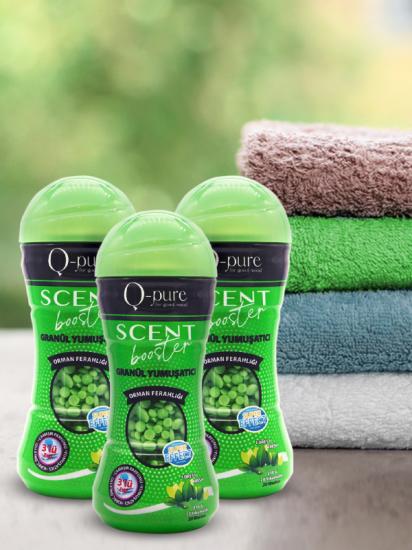 Q-Pure Organik Granül Çamaşır Yumuşatıcı & Çamaşır Parfümü Orman Ferahlığı 210 gr X 3’lü