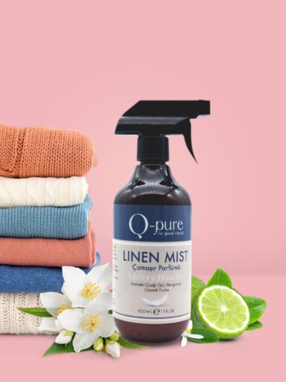 Q-PURE Antialerjik Su Bazlı Çamaşır Parfümü Linen Mist Mystery Powder