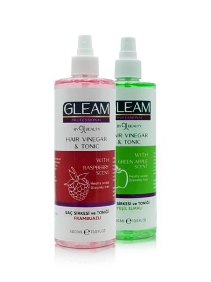 Gleam Professional Frambuazlı + Yeşil Elmalı Saç Sirkesi ve Saç Toniği 400 ml X 2’li