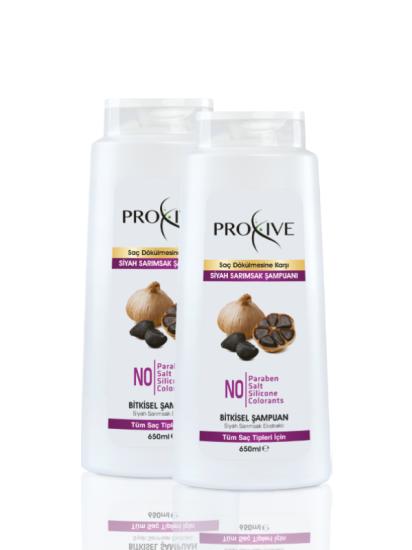 Proxive Dökülme Önleyici Siyah Sarımsak Özlü Şampuan 650 ml X 2’li