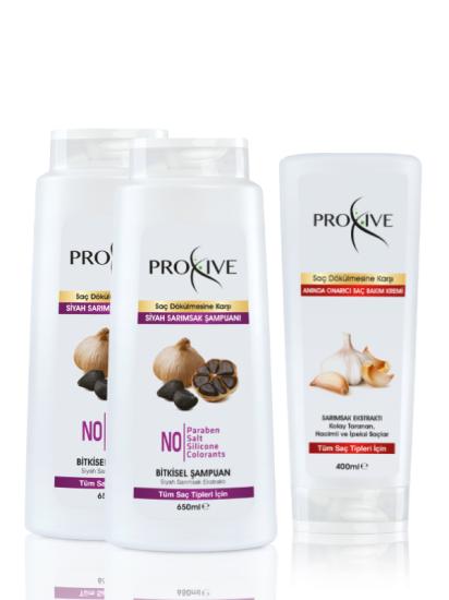 Proxive Dökülme Önleyici S. Sarımsak Şampuan 650 ml + Onarıcı Saç Kremi 400 ml