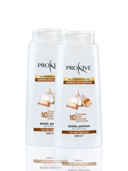 Proxive Dökülme Önleyici Sarımsak Özlü Bitkisel Şampuan 650 ml X 2’li