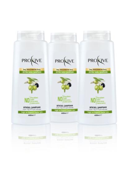 Proxive Kepek ve Kaşıntı Önleyici Bitkisel Zeytinyağlı Şampuan 650 ml X 3’lü