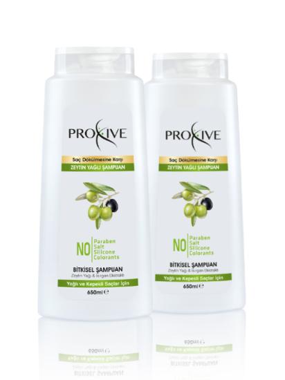 Proxive Kepek ve Kaşıntı Önleyici Bitkisel Zeytinyağlı Şampuan 650 ml X 2’li