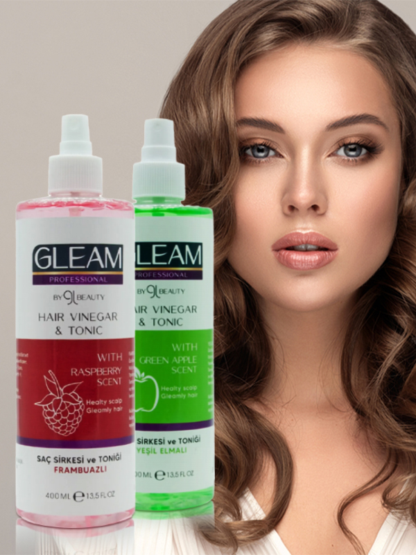 Gleam Professional Frambuazlı + Yeşil Elmalı Saç Sirkesi ve Saç Toniği